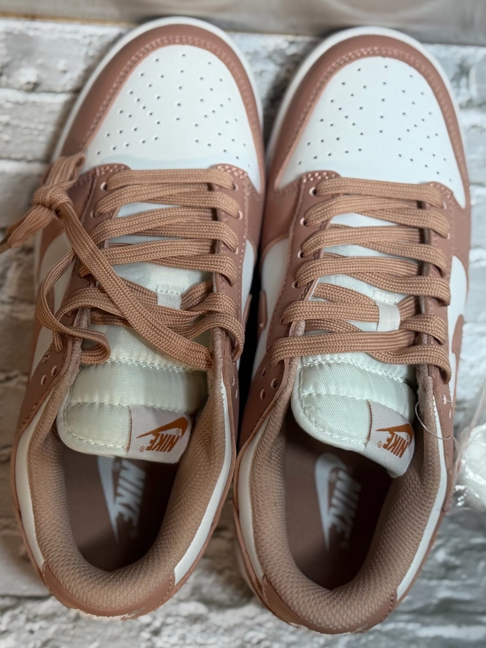 Nike Women’s Low-Top Sneakers in White and Light Brown